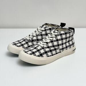 NIB Seavees Women's Legend 90 Black & White Checked High Top Sneakers - US10
